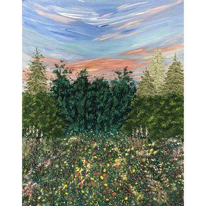 Sunrise Stroll, Original Painting, Acrylic 11 x 14